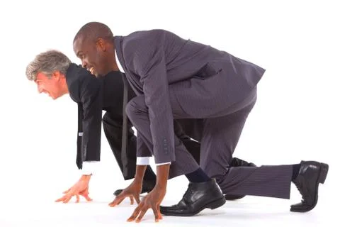 Two businessmen on the grid Stock Photos