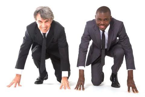 Two businessmen on the grid Stock Photos