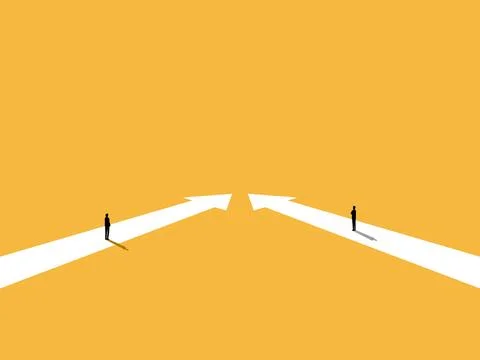 Two businessmen have the same path Stock Illustration