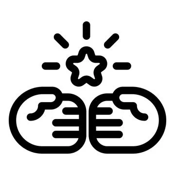 Two businessmen joining hands under shining star for successful deal icon Stock Illustration