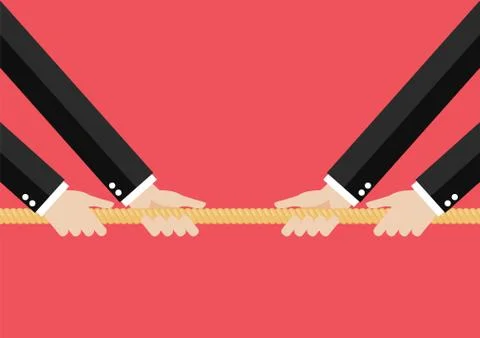 Two Businessmen pull the rope Stock Illustration