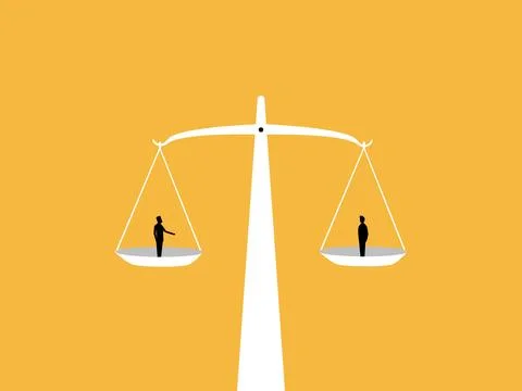 Two businessmen on the same scale Stock Illustration
