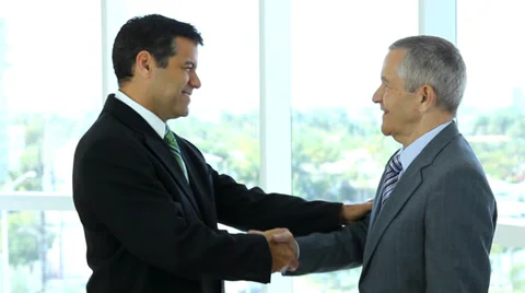 Two businessmen shake hands Stock Footage 33577581