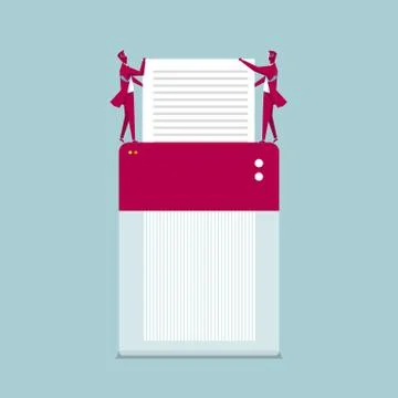Two businessmen smash documents. Stock Illustration
