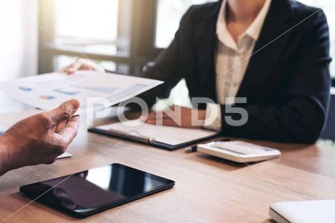 Two businessmen at work, Business crew working with new startup financial pro Stock Photos