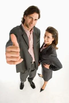 Two businesspeople, elevated view Stock Photos