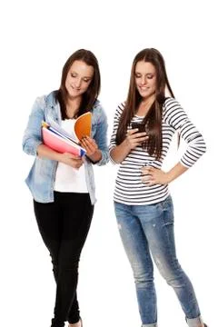 Two busy students Foto stock