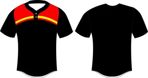 Two Button Baseball Jersey Mock up Vectors Stock Illustration