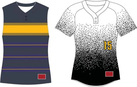 Two Button Softball Pullover Jersey Raglan Sleeves Vectors Stock Illustration