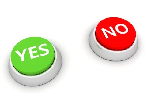Two buttons to choose yes or not Stock Illustration