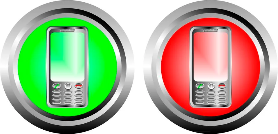 Two buttons with phone Stock Illustration