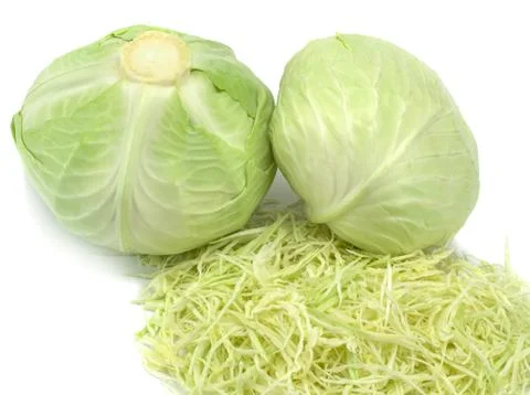 Two cabbage isolated on white background Stock Photos