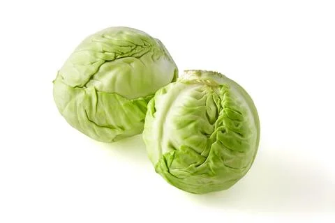 Two cabbages isolated on white background Foto stock
