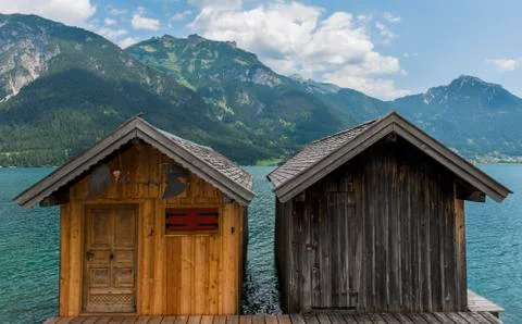 Two Cabins at Pertisau Stock Photos