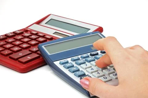 Two calculators Stock Photos