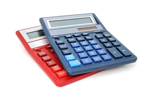 Two calculators Stock Photos