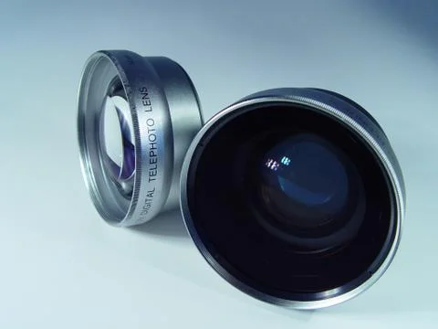 Two camera lens Stockfoto's