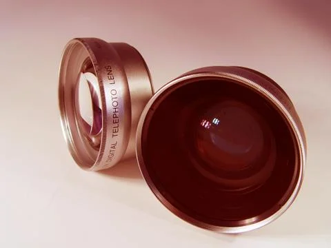 Two camera lens Stock Photos
