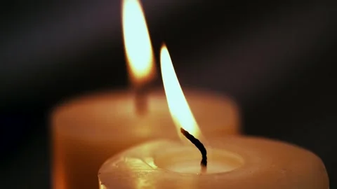 Two Candles Are Blown Out at the Same Time Stock Footage 300890430