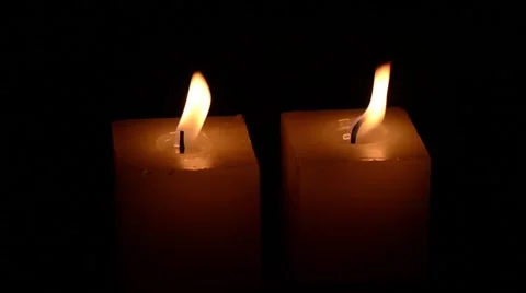 Two Candles in the Breeze Video stock 50012565
