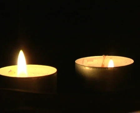 Two candles burn Stock Footage 492810