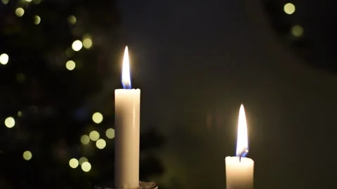 Two candles burn. Video stock 287710353