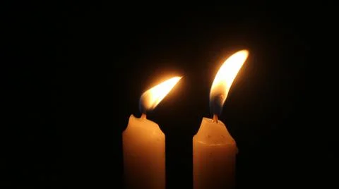 Two candles burning Foto stock