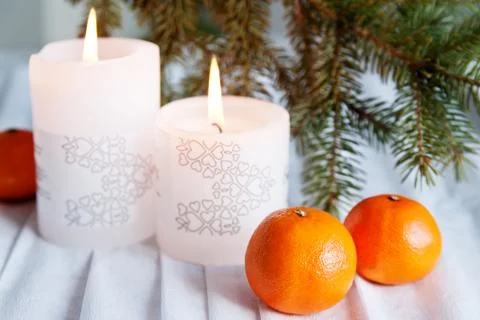 Two candles Stock Photos