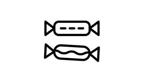 Two candy bars featuring black lines on their wrappers, displayed side by sid 库存影片 334853219