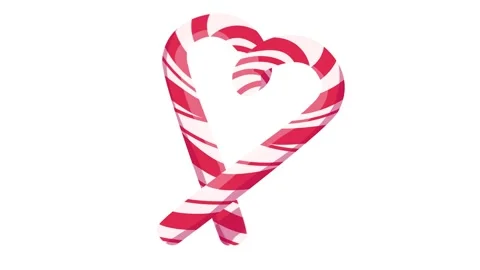 Two candy canes form a rotating heart on a white background. Christmas animation Stock Footage 322508295