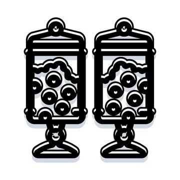 Two candy jars full of delicious treats Stock Illustration