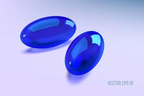Two capsules painkiller isolated on light background. 3d Vector Stock Illustration