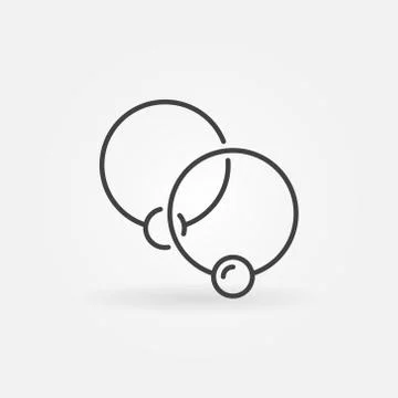 Two captive rings minimal icon - vector ball closure ring sign Stock Illustration