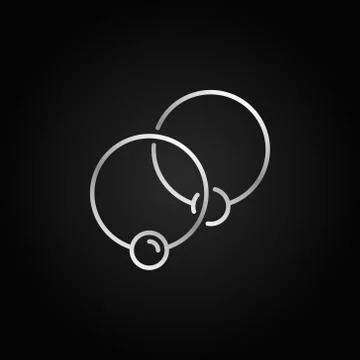 Two captive silver rings icon - vector ball closure ring sign Stock Illustration