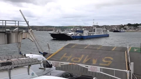 Two car ferries passing while crossing the river Tamar Cornwall 動画素材 136671310