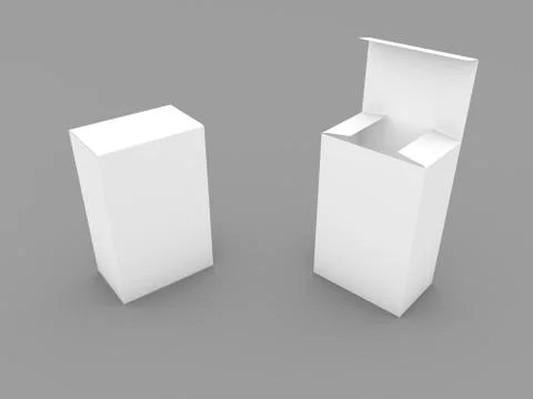 Two cardboard boxes for goods on a gray background. Stock Illustration