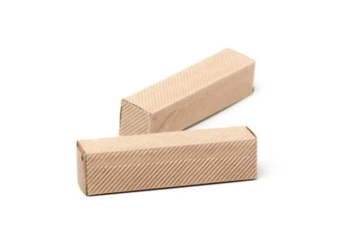Two Cardboard Boxes, isolated on a White background Stock Photos
