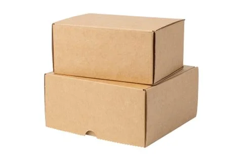 Two cardboard boxes, isolated on white background. 写真素材