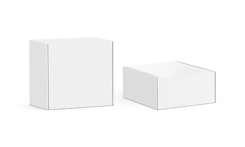 Two Cardboard Packaging Boxes, Side View Stock Illustration