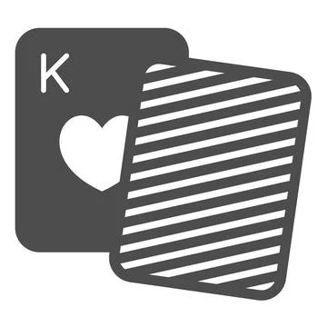 Two cards with the king of hearts solid icon, gambling concept, card game vector イラスト素材