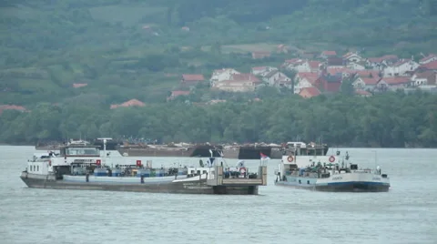 Two cargo ships Stockbeeldmateriaal 4372959