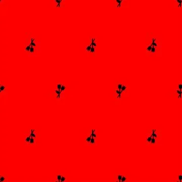Two carnations pattern seamless symbol of mourning. Sign of Sorrow background Stock Illustration