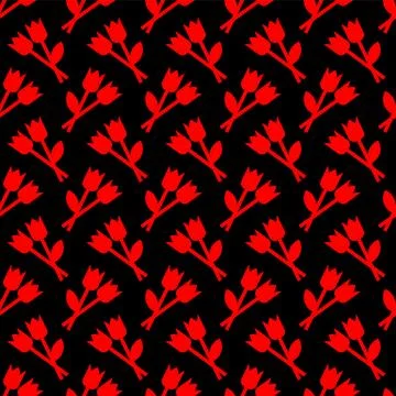 Two carnations pattern seamless symbol of mourning. Sign of Sorrow background Stock Illustration