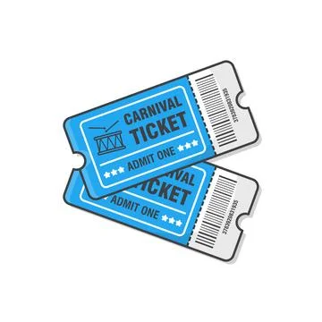 Two Carnival Tickets Vector Icon Illustration. Ticket For Entrance To The Eve Stock Illustration