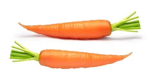 Two carrots, clipping paths Stock Photos