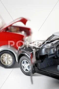 Two cars in an accident Stock Photos