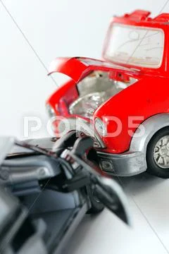 Two cars in an accident Stock Photos