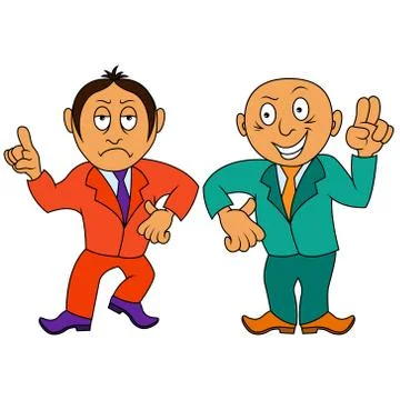 Two cartoon amusing and funny men Illustrazione stock