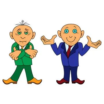Two cartoon amusing men Stock Illustration