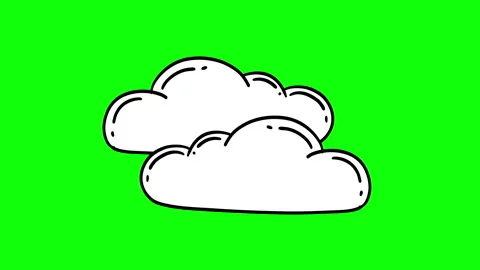 TWO CARTOON CLOUDS Stock Footage 246975665